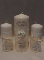 Wedding Candle - Rose Quartz, Ivory - Large