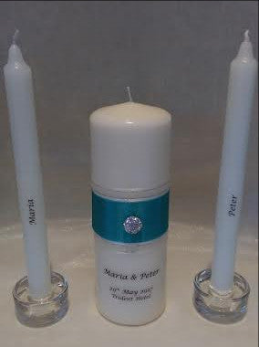 personalised candles, wedding candles, unity candles, wedding ceremony, unity ceremony, wedding candles Ireland