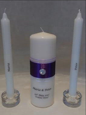 personalised candles, wedding candles, unity candles, wedding ceremony, unity ceremony, wedding candles Ireland