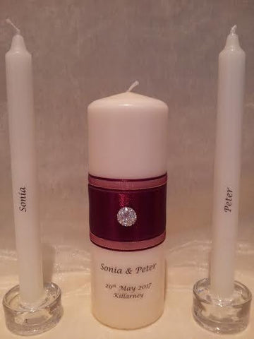 personalised candles, wedding candles, unity candles, wedding ceremony, unity ceremony, wedding candles Ireland