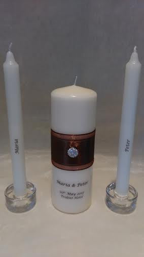 personalised candles, wedding candles, unity candles, wedding ceremony, unity ceremony, wedding candles Ireland