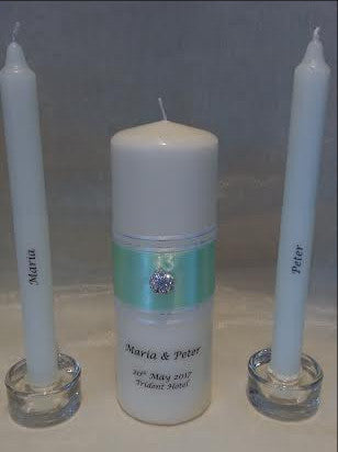 personalised candles, wedding candles, unity candles, wedding ceremony, unity ceremony, wedding candles Ireland