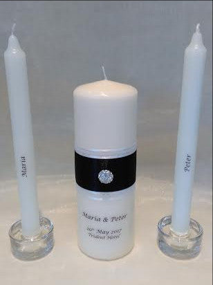 personalised candles, wedding candles, unity candles, wedding ceremony, unity ceremony, wedding candles Ireland