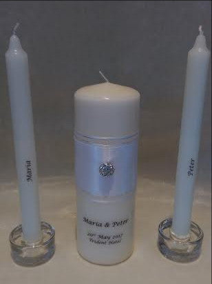 personalised candles, wedding candles, unity candles, wedding ceremony, unity ceremony, wedding candles Ireland