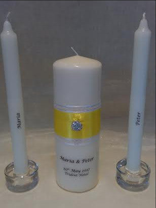 personalised candles, wedding candles, unity candles, wedding ceremony, unity ceremony, wedding candles Ireland
