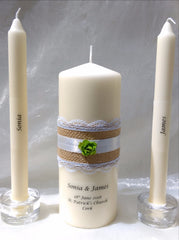 Wedding Candle - Rustic Belle, Green