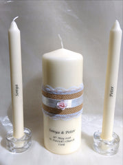 Wedding Candle - Rustic Belle, Pink