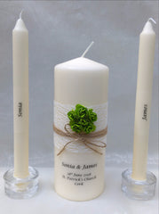 Wedding Candle - Rustic Rose, Green