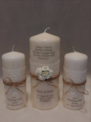 Wedding Candle - Rustic Rose, Ivory - Large