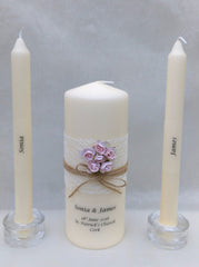 Wedding Candle - Rustic Rose, Pink