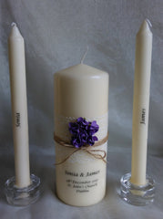 Wedding Candle - Rustic Rose, Purple