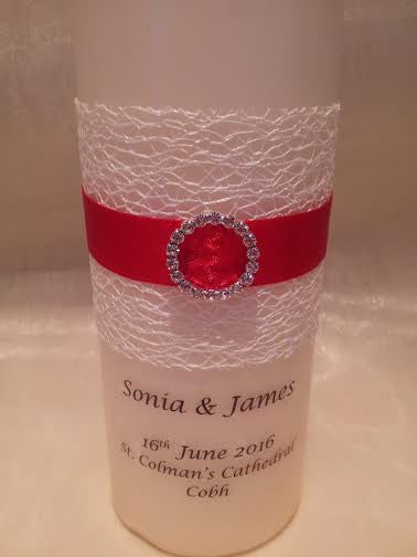 personalised candles, wedding candles, unity candles, wedding ceremony, unity ceremony, wedding candles Ireland