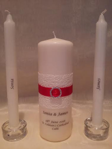 personalised candles, wedding candles, unity candles, wedding ceremony, unity ceremony, wedding candles Ireland