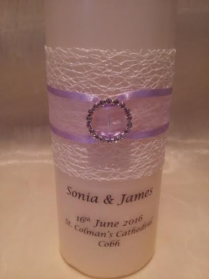 personalised candles, wedding candles, unity candles, wedding ceremony, unity ceremony, wedding candles Ireland