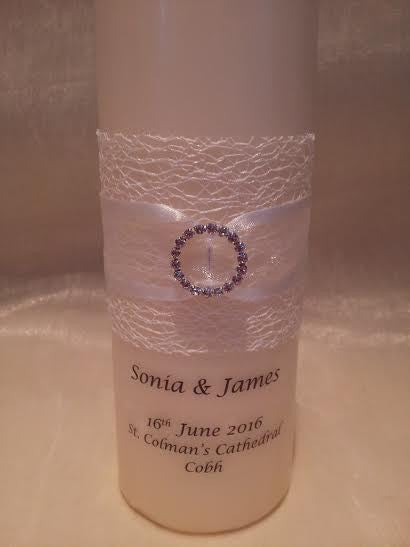 personalised candles, wedding candles, unity candles, wedding ceremony, unity ceremony, wedding candles Ireland