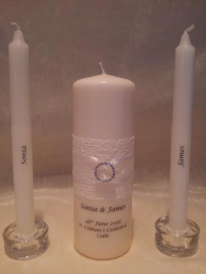 personalised candles, wedding candles, unity candles, wedding ceremony, unity ceremony, wedding candles Ireland