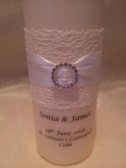 personalised candles, wedding candles, unity candles, wedding ceremony, unity ceremony, wedding candles Ireland
