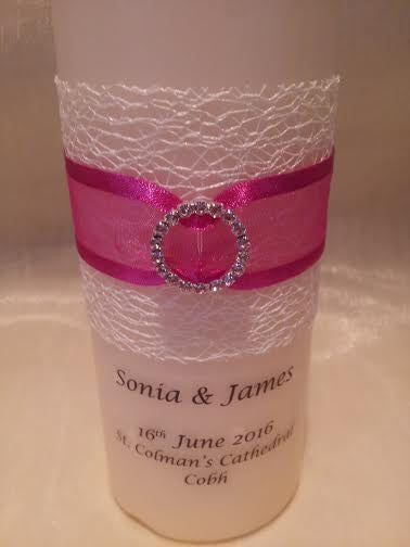 personalised candles, wedding candles, unity candles, wedding ceremony, unity ceremony, wedding candles Ireland