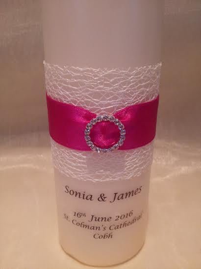 personalised candles, wedding candles, unity candles, wedding ceremony, unity ceremony, wedding candles Ireland