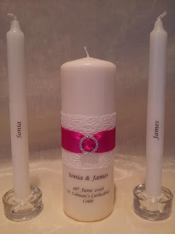 personalised candles, wedding candles, unity candles, wedding ceremony, unity ceremony, wedding candles Ireland