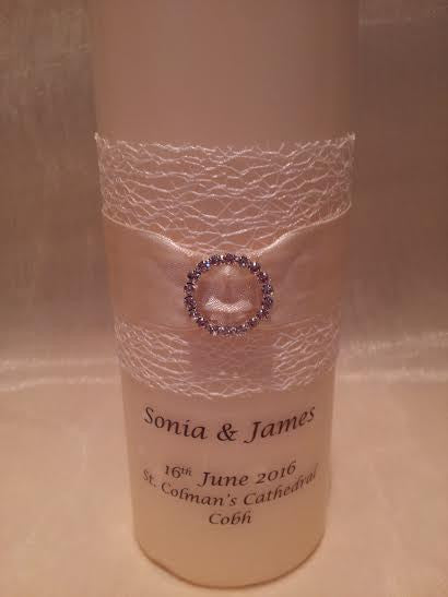 personalised candles, wedding candles, unity candles, wedding ceremony, unity ceremony, wedding candles Ireland