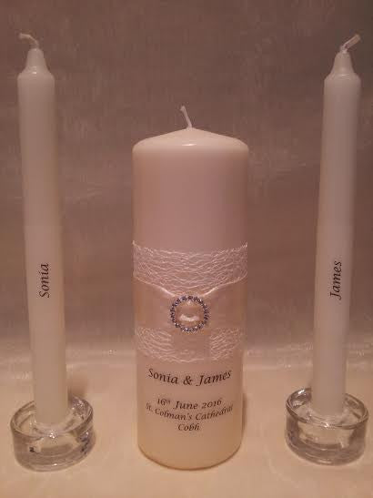 personalised candles, wedding candles, unity candles, wedding ceremony, unity ceremony, wedding candles Ireland