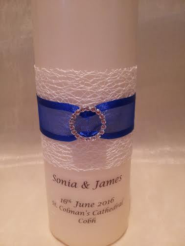 personalised candles, wedding candles, unity candles, wedding ceremony, unity ceremony, wedding candles Ireland