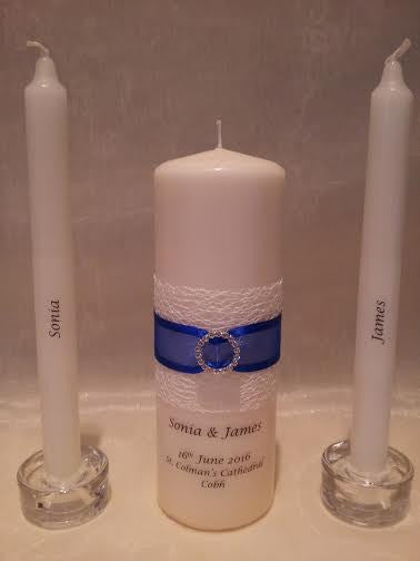 personalised candles, wedding candles, unity candles, wedding ceremony, unity ceremony, wedding candles Ireland