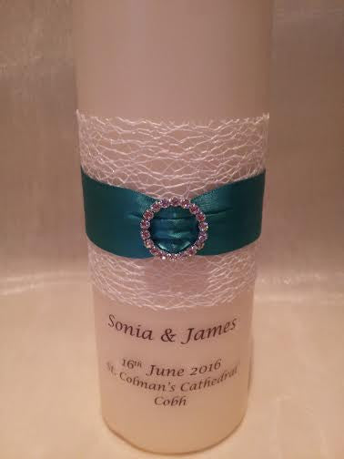 personalised candles, wedding candles, unity candles, wedding ceremony, unity ceremony, wedding candles Ireland