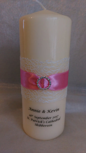 personalised candles, wedding candles, unity candles, wedding ceremony, unity ceremony, wedding candles Ireland