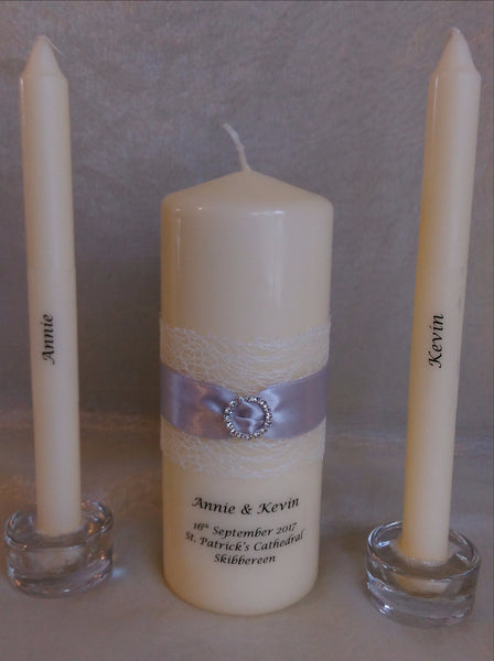 personalised candles, wedding candles, unity candles, wedding ceremony, unity ceremony, wedding candles Ireland