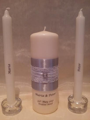 personalised candles, wedding candles, unity candles, wedding ceremony, unity ceremony, wedding candles Ireland