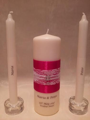 personalised candles, wedding candles, unity candles, wedding ceremony, unity ceremony, wedding candles Ireland