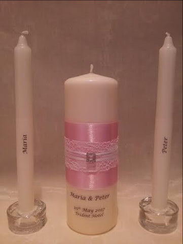 personalised candles, wedding candles, unity candles, wedding ceremony, unity ceremony, wedding candles Ireland