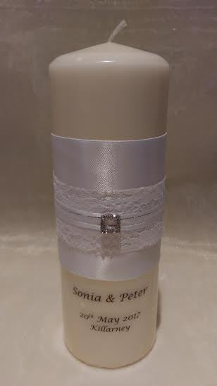 personalised candles, wedding candles, unity candles, wedding ceremony, unity ceremony, wedding candles Ireland