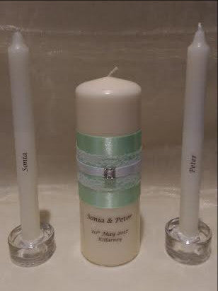 personalised candles, wedding candles, unity candles, wedding ceremony, unity ceremony, wedding candles Ireland