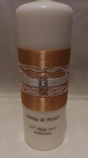 personalised candles, wedding candles, unity candles, wedding ceremony, unity ceremony, wedding candles Ireland