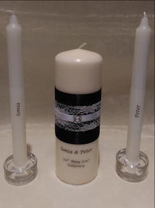 personalised candles, wedding candles, unity candles, wedding ceremony, unity ceremony, wedding candles Ireland
