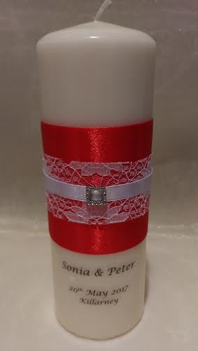 personalised candles, wedding candles, unity candles, wedding ceremony, unity ceremony, wedding candles Ireland