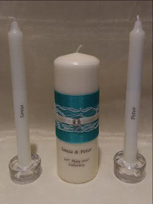 personalised candles, wedding candles, unity candles, wedding ceremony, unity ceremony, wedding candles Ireland