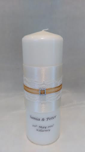 personalised candles, wedding candles, unity candles, wedding ceremony, unity ceremony, wedding candles Ireland