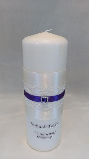 personalised candles, wedding candles, unity candles, wedding ceremony, unity ceremony, wedding candles Ireland