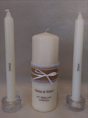 Wedding Candle - Rustic Lace