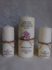 Wedding Candle - Rustic Rose, Pink - Large