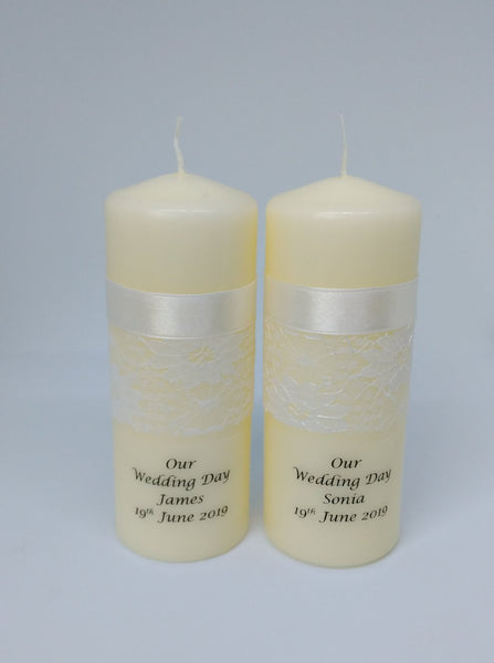 personalised candles, wedding candles, unity candles, wedding ceremony, unity ceremony, wedding candles Ireland
