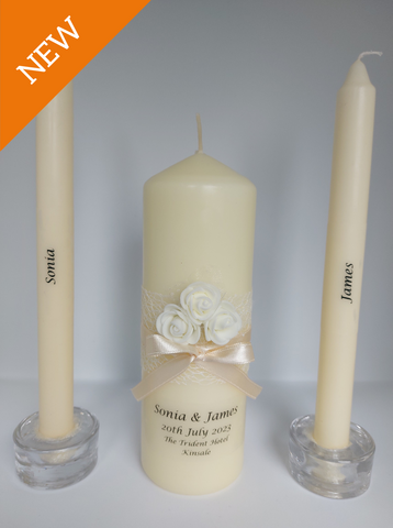 Wedding Candle - Rose Quartz, Ivory (foam)