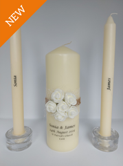 Wedding Candle - Rustic Rose 2, Ivory (foam)