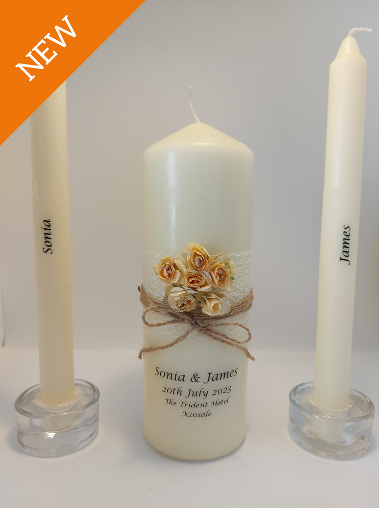 Wedding Candle - Rustic Rose, Champagne