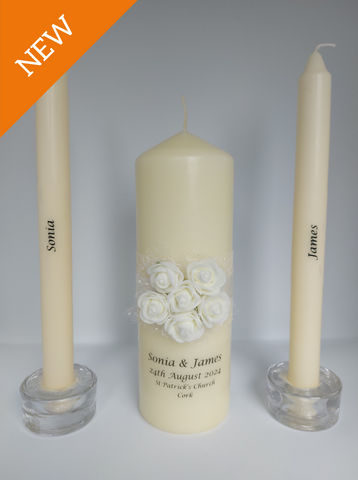 Wedding Candle - Rose Quartz 2, Ivory (foam)